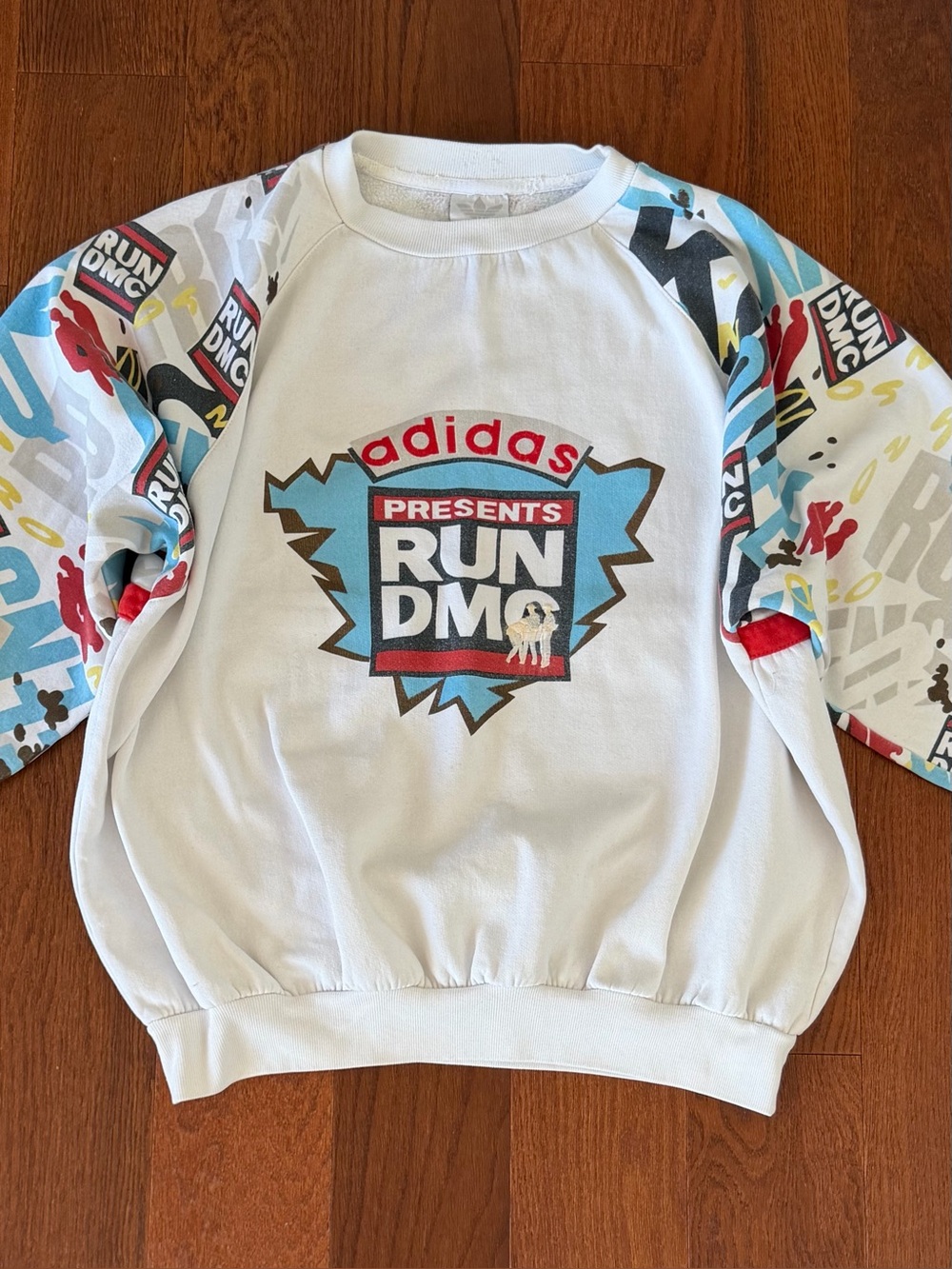 Vintage Adidas Run DMC Sweatshirt Hollis Crew 80s Streetwear Hip Hop
